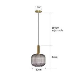 Retro Glass Pendant Lights For Dining Room Bedroom Kitchen Or Loft With LED E27 Bulb Support ggrey 20 Cm
