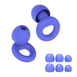 Quiet Reusable Ear Plugs With Multi Size Tips For Sleep, Work & Travel royal Blue