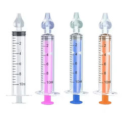 Silicone Baby Nasal Aspirator Reusable Infant Nose Cleaner Syringe And Nasal Irrigator 4 Pcs Mixed Color A