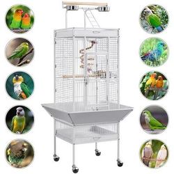 61 Large Bird Cage With Play Top Spacious Parrot Cage For Finch, Cockatoo, Budgie & Conure Includes Stand, Wheels. Toys 61 Large Bird Cage With Play Top Spacious Parrot Cage For Finch, Cockatoo, Budgie & Conure Includes Stand, Wheels. Toys