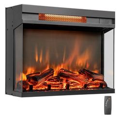Modern Electric Fireplace Heater Insert With Remote, Infrared Quartz Heat, And Adjustable Flame Settings For Home Use Modern Electric Fireplace Heater Insert With Remote, Infrared Quartz Heat, And Adjustable Flame Settings For Home Use