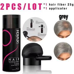 Hair Fiber Applicator Set For Concealing Bald Spots And Thinning Hair grey