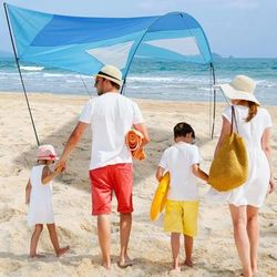 Beach Sunshade Shelter Portable Wind Powered Sun Tent For Family Trips Easy To Carry & Install Beach Sunshade Shelter Portable Wind Powered Sun Tent For Family Trips Easy To Carry & Install