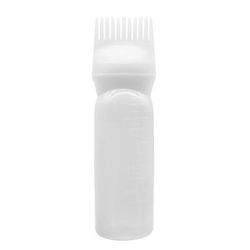 Professional Salon Hair Oil Applicator Bottle, Color Hairdressing Dyeing Comb Bottles For Barbershop & Hairdresser white