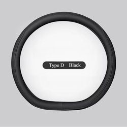 Napa Leather Patchwork Steering Wheel Cover Non Slip Breathable Universal Fit 15 Inch black Type D