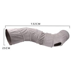 Collapsible Cat Winter Suede Tunnel Interactive 2 Way & 3 Way Play Chase Hide Tunnel For Puppy, Rabbit & Kitten s Tunnel Grey