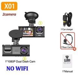 1080P Car Dash Cam With Front And Rear Cameras And Night Vision 2 Cameras No Card