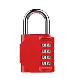 Waterproof Combination Lock, 4 Digit Resettable Heavy Duty Padlock For Outdoor Use red