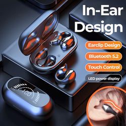 Sport Headset Wireless Bluetooth Earbuds, Bone Conduction Ear Clip Headphones With Mic Touch Control Waterproof Sport Headset Wireless Bluetooth Earbuds, Bone Conduction Ear Clip Headphones With Mic Touch Control Waterproof