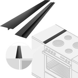 Silicone Stove Counter Gap Cover Best Fit For Kitchen Cracks Black