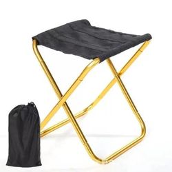 Ultra Light Folding Small Stool Bench Portable Foldable Outdoor Camping Fishing Travel Chair For Picnic, Subway, Train yellow