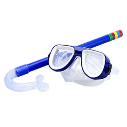 Kids Snorkel Set With Diving Mask And Breathing Tube Anti Fog Underwater Swim Goggles blue