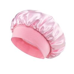 Soft Silk Satin Lined Bonnet, Large Satin Hair Bonnet For Sleeping, Shower Cap & Hair Wrap Cover For Long Hair, Salon pink