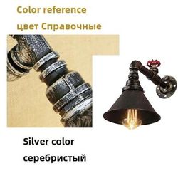Industrial Water Pipe Wall Lamp For Loft Aisle Bar Or Cafe Home Decor silver No Bulb