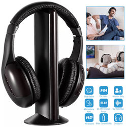 Multifunctional Cordless RF Headphones With Mic, Wireless Over Ear Headset For TV, PC, MP3, DVD Multifunctional Cordless RF Headphones With Mic, Wireless Over Ear Headset For TV, PC, MP3, DVD