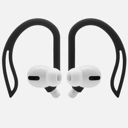 For Apple AirPods 1 2 Pro, TPU Silicone Ear Hooks, Anti lost Earphone Holder Cover, Secure Fit Black