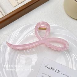 Red Velvet Bow Hair Clips For Women, Elegant French Hair Claw Clip For Autumn Winter, Hair Accessories & Headwear Gift pink