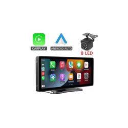 10.26" Wireless CarPlay & Android Auto Mirror Screen With Bluetooth And USB Multimedia Playback with 8 Led