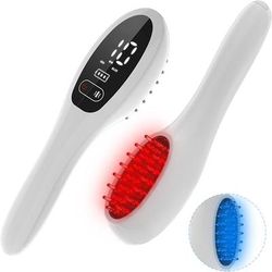 Electric Laser Hair Growth Comb, Anti Hair Loss Therapy With Infrared & LED Red Light For Thicker Hair white