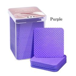 Lint Free Nail Polish Remover Cotton Wipes, UV Gel Tips Cleaner Pad For Polish & Manicure Art purple