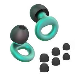 Quiet Reusable Ear Plugs With Multi Size Tips For Sleep, Work & Travel metal Green