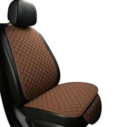 Breathable Linen Car Seat Cover Set Summer Cushion For Front & Rear Seats (Sedan, SUV, Pickup) coffee 1 Piece