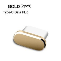 Anti Dust Plug Cover Cap, Aluminum Alloy Type C Port Protector For Phones golden