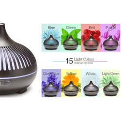 ZenMist 500ML Ultrasonic Essential Oil Diffuser With Remote Control & LED Light black