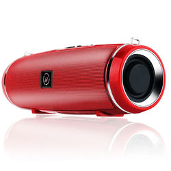Bluetooth Speaker Wireless Waterproof Outdoor Stereo Bass USB TF Strap red