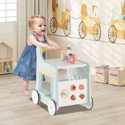 2 in 1 Baby Walker With Storage And Ice Creams For 1+ Years Old, Montessori Push Walker & Activity Station 2 in 1 Baby Walker With Storage And Ice Creams For 1+ Years Old, Montessori Push Walker & Activity Station