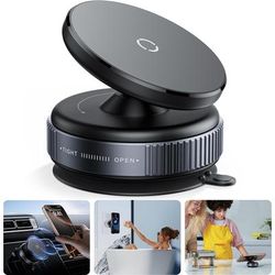 Xiaomi 360 Magnetic Car Phone Holder Vacuum Suction Mount For Dashboard, Windshield & Desktop Use regular Black