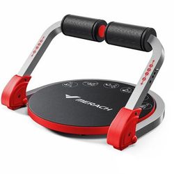 Adjustable Resistance Ab Workout Machine With Automatic Rebound For Home Gym Sit Up And Core Training red