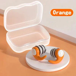 Soft Silicone Earplugs For Sleeping & Swimming Noise Canceling, Waterproof & Comfortable Fit orange