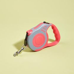Retractable Dog Leash For Small Dogs & Cats, Durable Nylon Lead For Walking, Hiking & Outdoor Travel red gray 3m