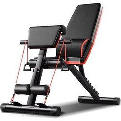 Adjustable Weight Bench Incline Decline Foldable Strength Training Bench black