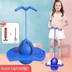 Childrens Bouncing Ball Frog Jump Equipment, Long Height Exercise & Balance Training For High Jump blue