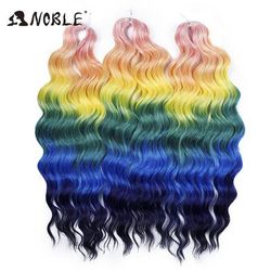 Noble Hair Synthetic Loose Deep Wave Braiding Hair Extensions Ombre Blonde Twist Crochet Curly Water Wave Braid hpd108 24inches 60cm