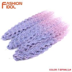 Ariel Hair Water Wave Crochet Braids, Synthetic Twist Curly Hair Ombre Blonde Brown Deep Wave Braiding Hair Extensions t bpink(1) 24inches 60cm