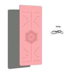 Non Slip TPE Yoga Mat With Body Alignment Guide pink Grey