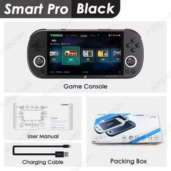 Smart Pro Retro Handheld Game Console 4.96in IPS Display With RGB Joystick Lights black 64g(13k Games)