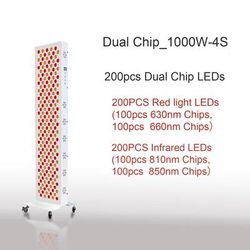 Dual Chip Red & Infrared Light Therapy Panel 630nm 660nm 810nm 850nm LED Treatment For Face & Body Wellness 1000w 4s wheel base