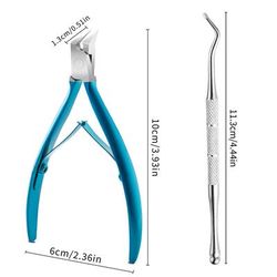 Professional Toe Nail Clipper For Ingrown Or Thick Toenails Stainless Steel Podiatrist Toenail Nipper & Trimmer blue With Lifter