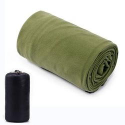 Ultra Light Fleece Sleeping Bag Liner, Portable Polar Travel Sheet For Camping & Backpacking green