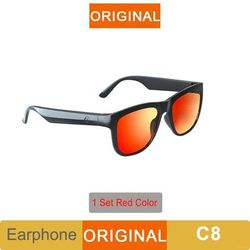 Lecoo C8 Smart Glasses Wireless Bluetooth 5.0 Sunglasses Headset With HD Mic For Calls & Outdoor Sports red
