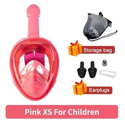 Full Face Snorkeling And Diving Mask With Anti Fog Design For Kids And Adults pink Xs