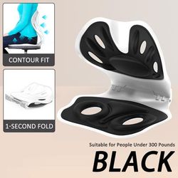 Ergonomic Back Support Cushion For Sitting, Office Chair Posture Corrector For Back Pain Relief & Waist Protection black