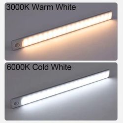 Motion Sensor Night Light With USB Rechargeable Battery For Under Cabinet And Wardrobe Lighting black 8 In