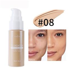 Lightweight Liquid Foundation With Full Coverage, Oil Control, Waterproof & Sweat Resistant Concealer 08