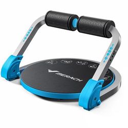 Adjustable Resistance Ab Workout Machine With Automatic Rebound For Home Gym Sit Up And Core Training blue