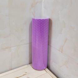 EVA Foam Yoga Roller, 9.5cm X 29.7cm Hexagonal Round Massage Roller For Pilates, Muscle Recovery & Home Workouts purple